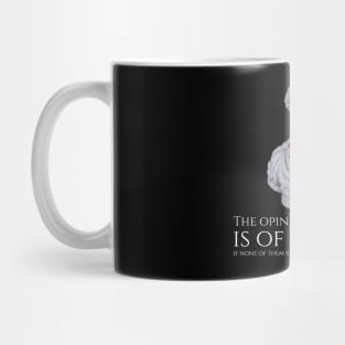 The opinion of 10,000 men is of no value if none of them know anything about the subject. - Marcus Aurelius Mug